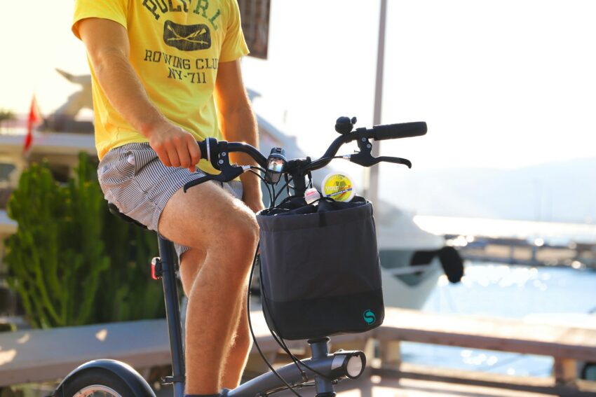 a person riding a bicycle